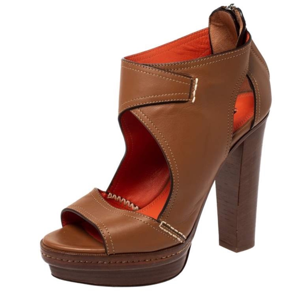 Ralph Lauren Collection Tan Leather Platform Heels- stunning and comfortable